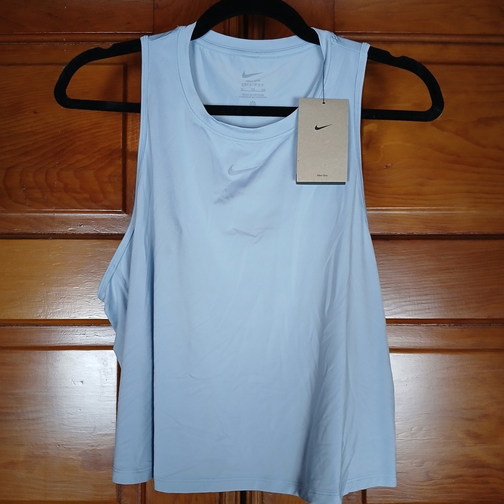 NWT Nike Women's Size XL Dri-Fit Dry Training Athletic Tank Top Sleeveless Blue